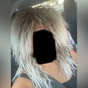 Rocker 70 80’s Costume Wig Brown with White Male or female